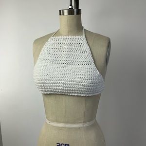 White Crochet Crop Top